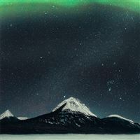 northern lights over mountain 5k wallpaper