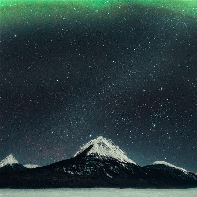 1024x1024 northern lights over mountain 5k - 5k iPad Wallpaper