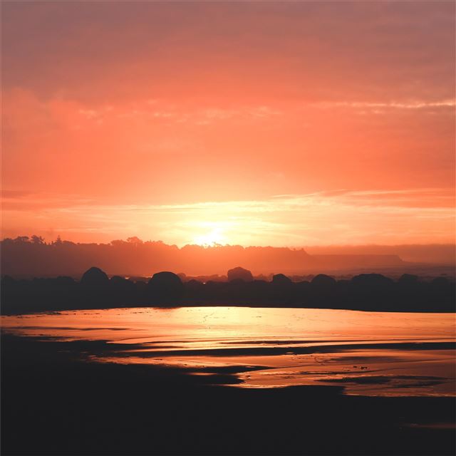 1024x1024 black sand clouds evening ocean 5k - clouds iPad Wallpaper
