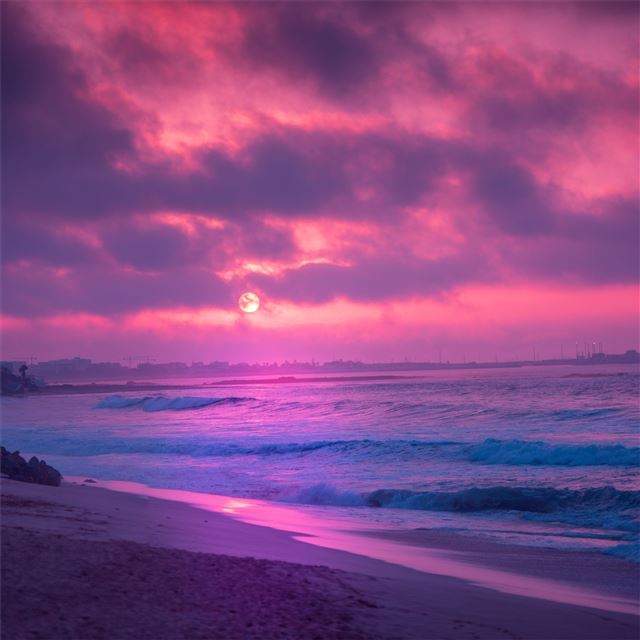1024x1024 red sunrise flare 8k - 5k iPad Wallpaper
