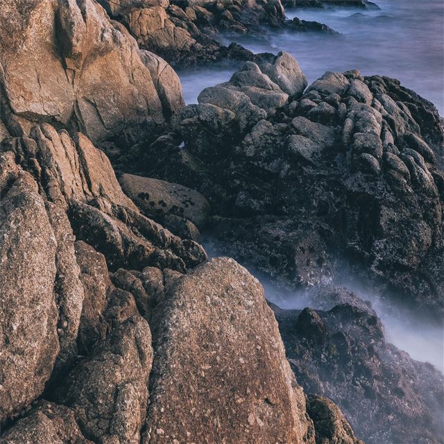 1024x1024 pacific grove 5k - rocks iPad Wallpaper
