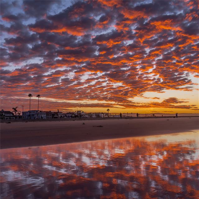 1024x1024 usa coast sunrises and sunsets houses sky - 4k iPad Wallpaper