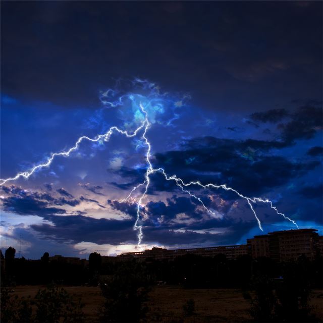 1024x1024 lightning in town - town iPad Wallpaper