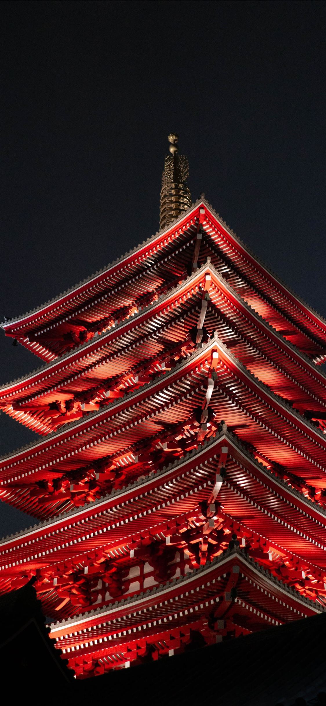 red temple during night iPhone wallpaper 