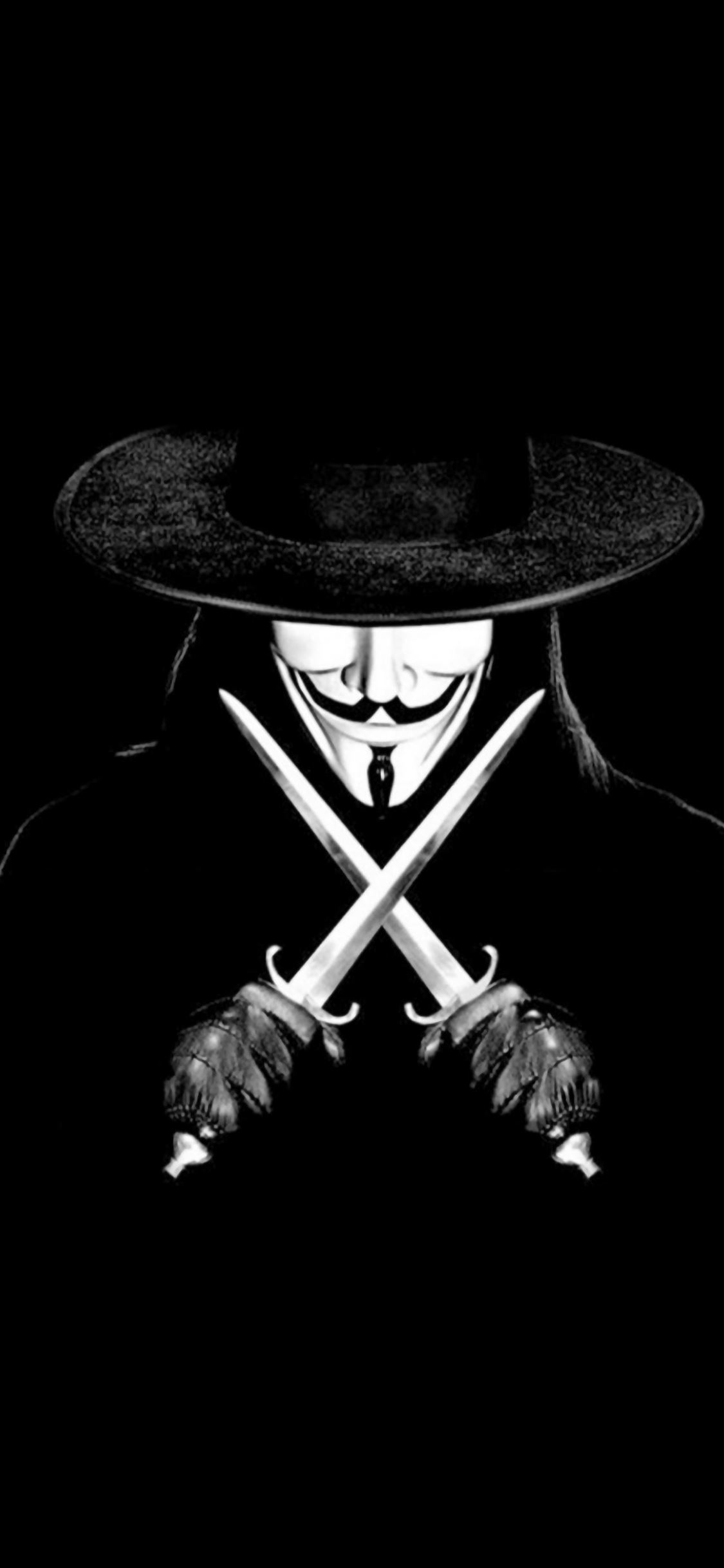 V For Vendetta Man With Knifes iPhone wallpaper 