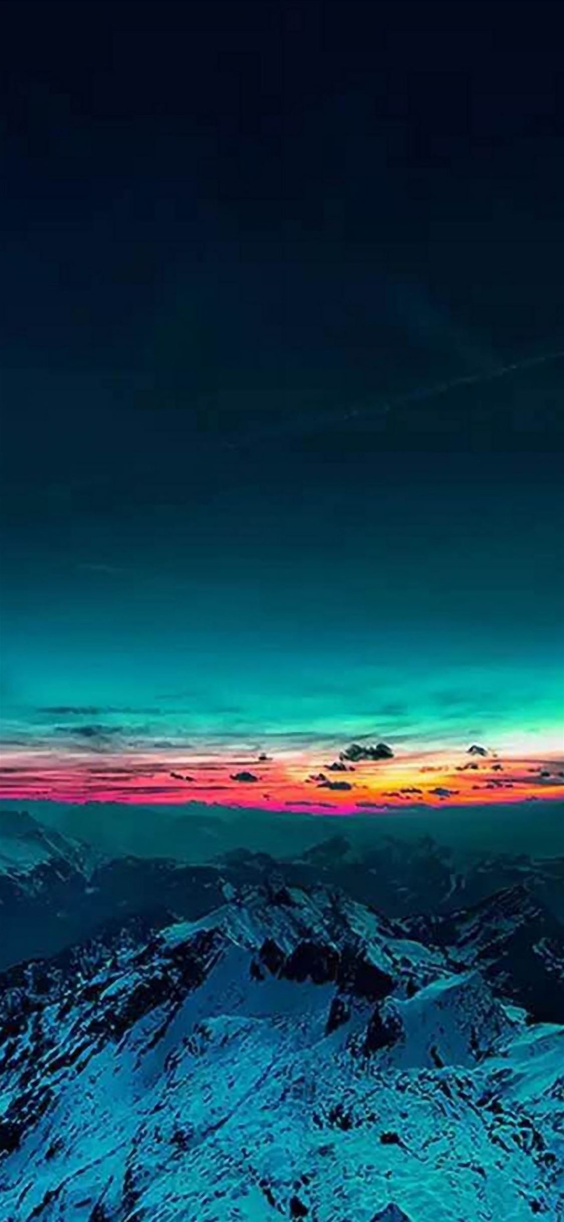 Sky On Fire Mountain Range Sunset iPhone wallpaper 