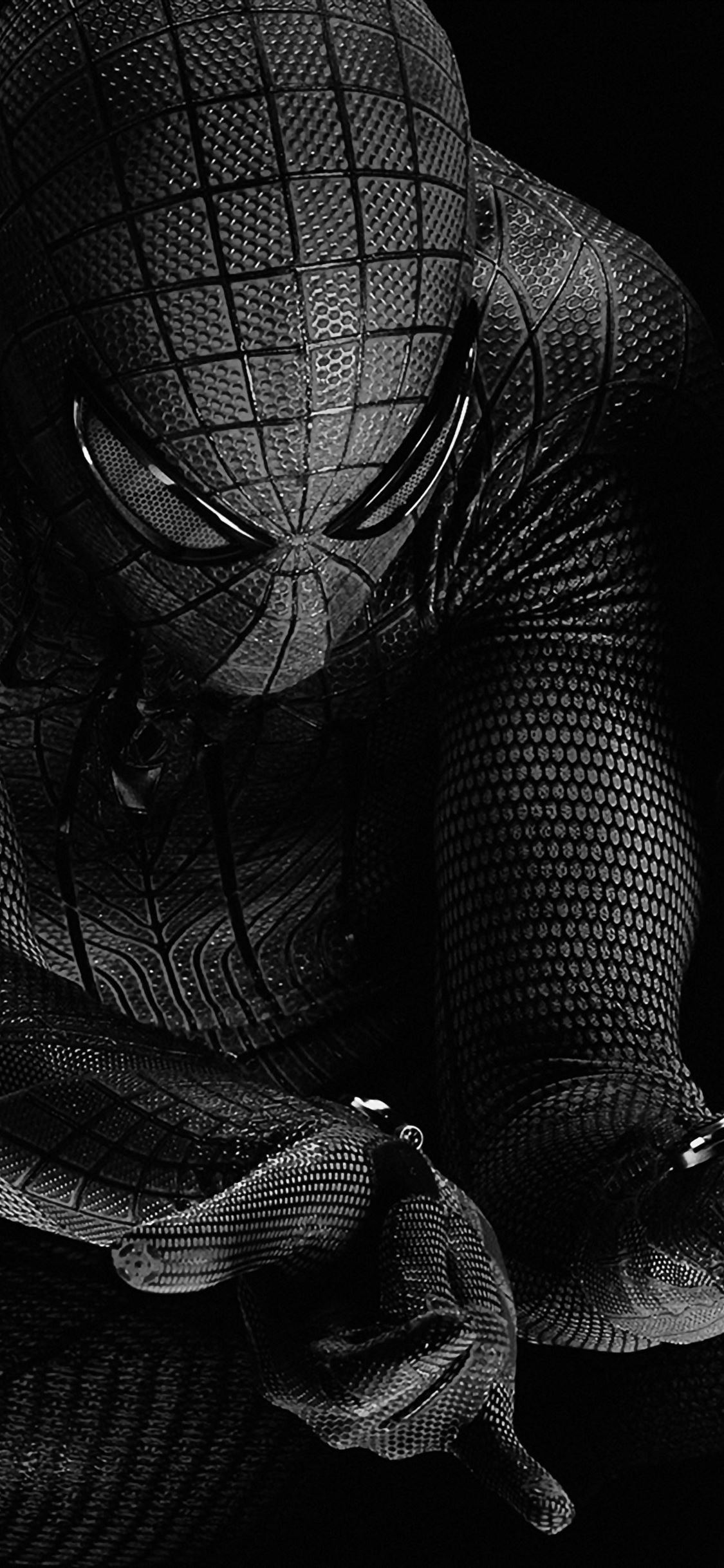 Spiderman Hero Dark Bw Art Illustration iPhone wallpaper 