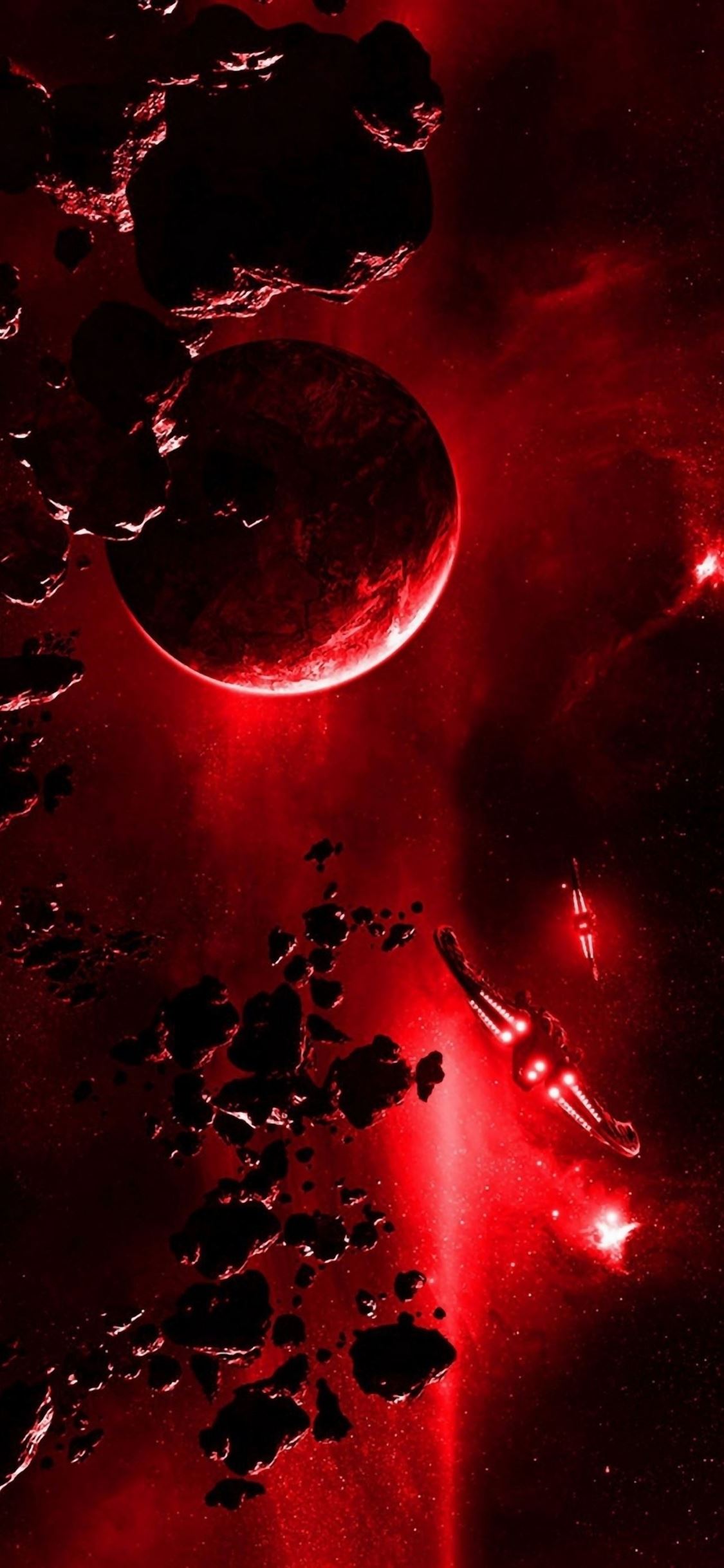 Red Planet Explosion Light From Space iPhone wallpaper 