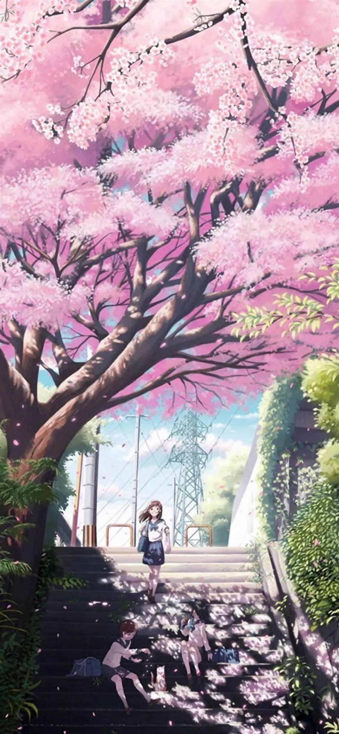 Anime Dreamy Girl Step iPhone wallpaper 
