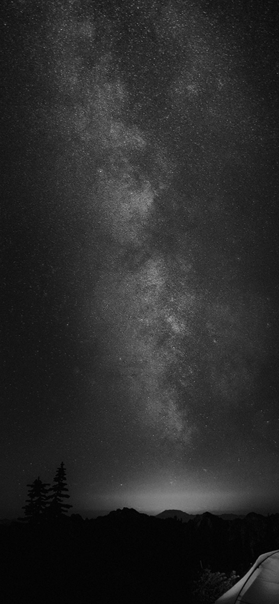 Camping Night Star Galaxy Milky Sky Dark Space Bw iPhone wallpaper 