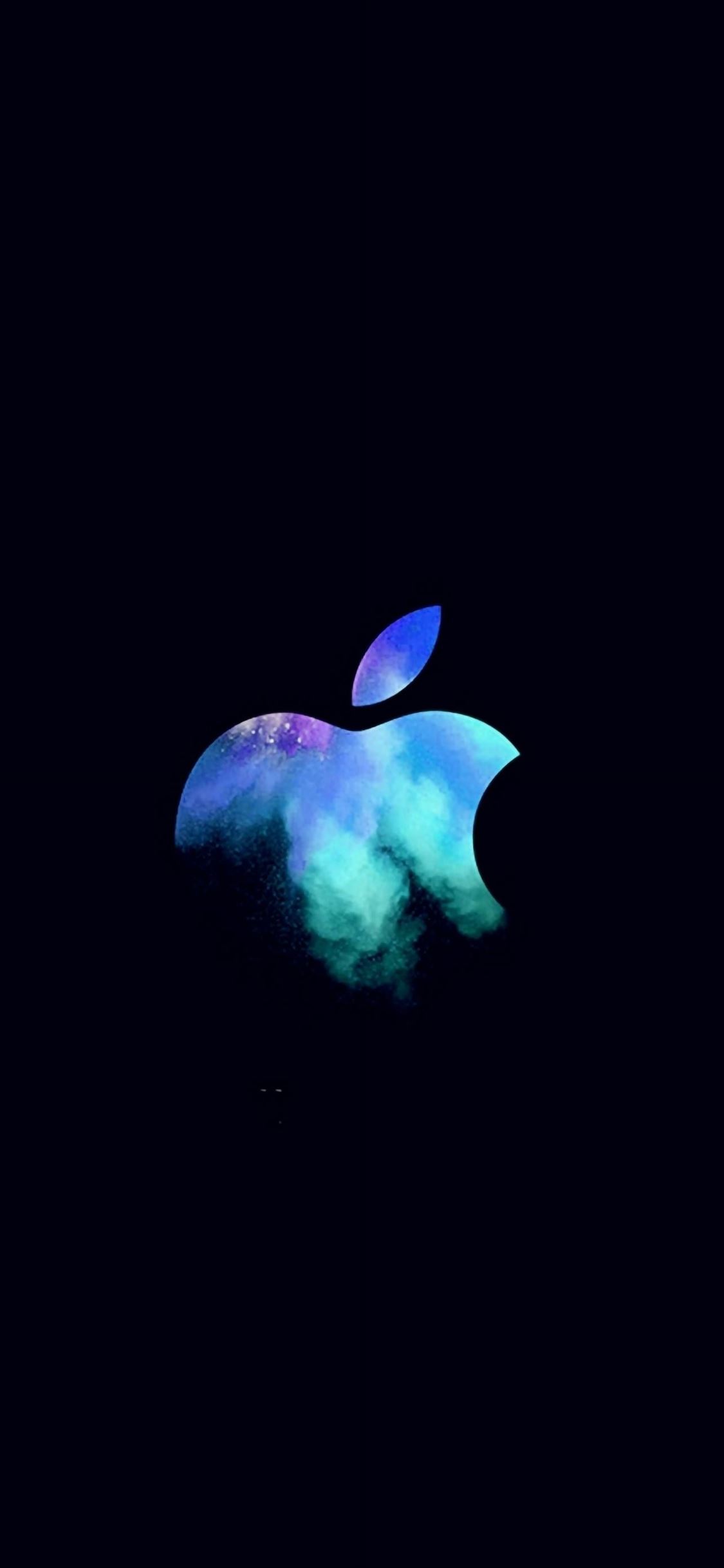 Apple Mac Event Logo Dark Illustration Art Blue iPhone wallpaper 