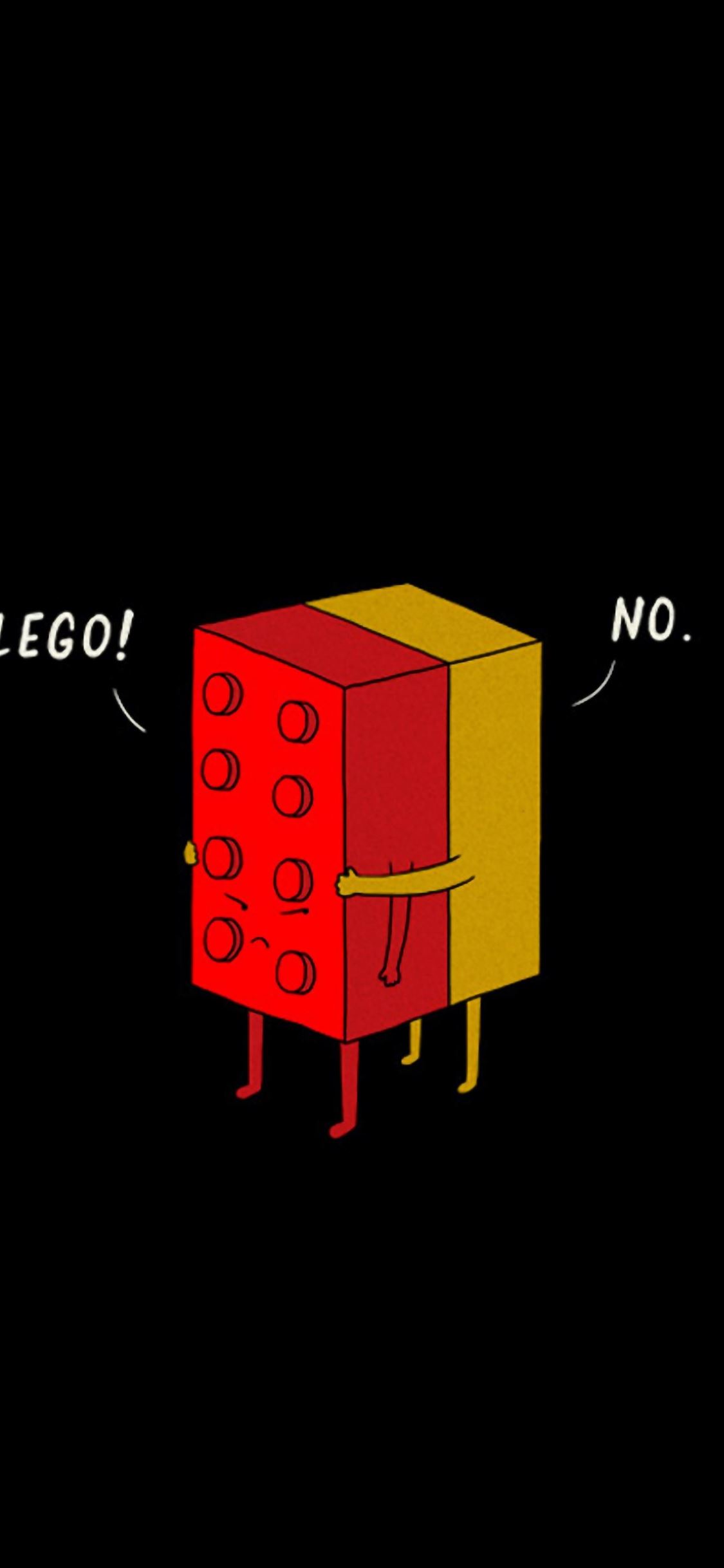 Funny LEGO Pieces Hugging iPhone wallpaper 