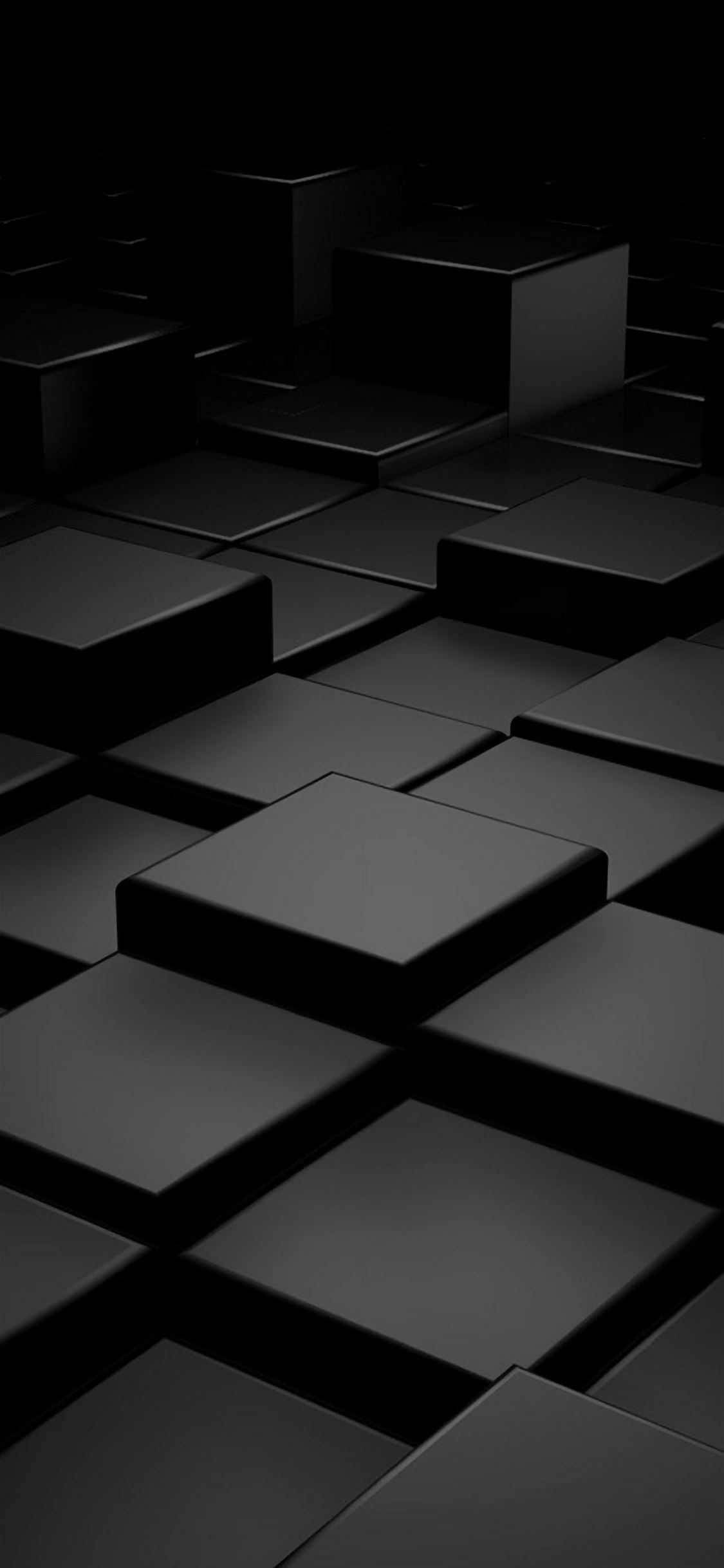Black 3D Blocks iPhone wallpaper 