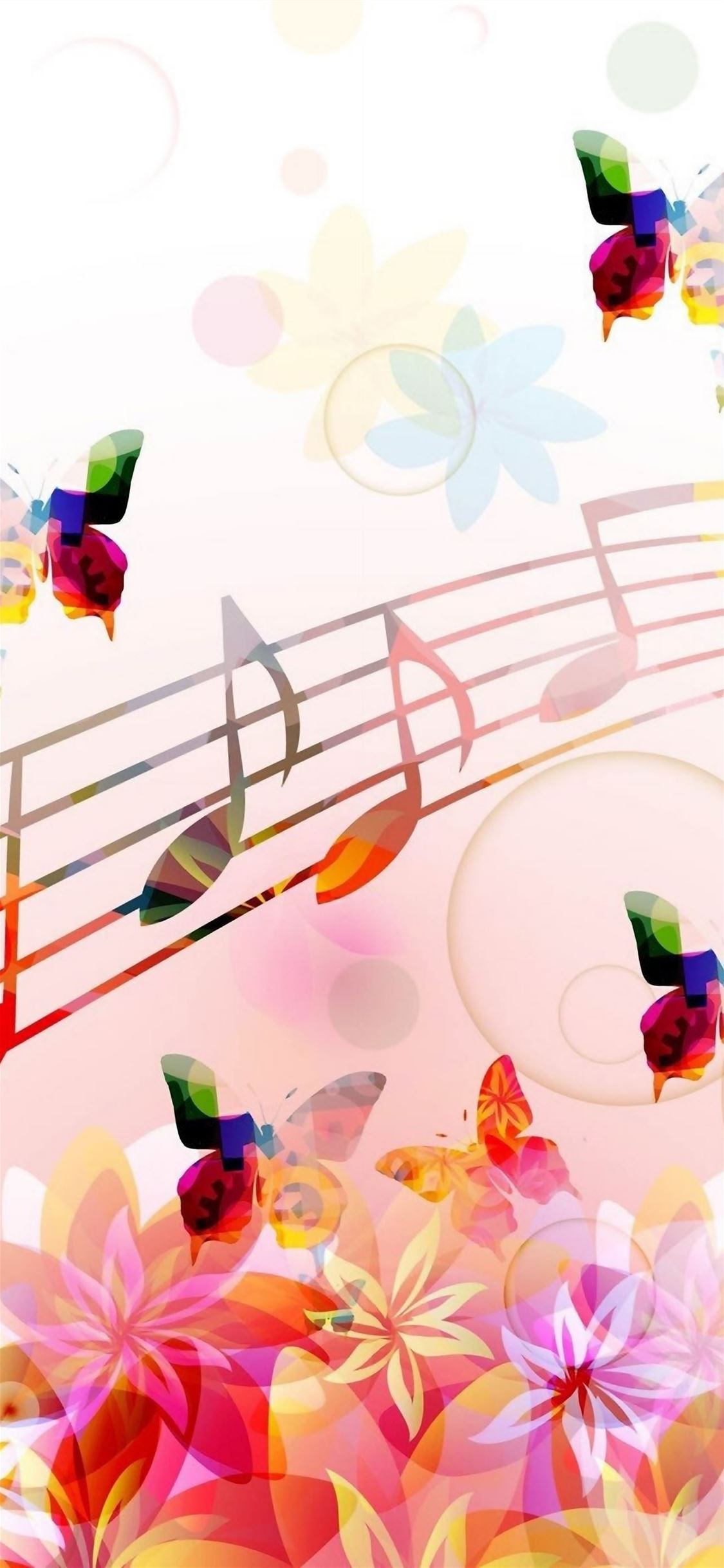 Musical Notes Butterflies iPhone wallpaper 