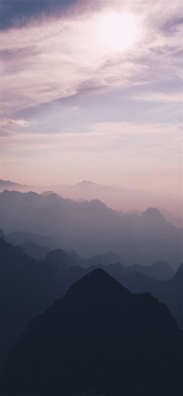 1125x2436 pink sky mountains 5k - 5k iPhone 11 Wallpaper