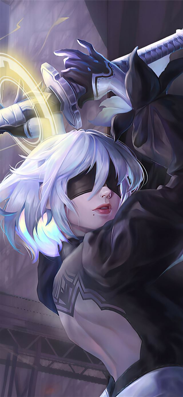 1125x2436 nier automata warrior 4k -  iPhone 11 Wallpaper