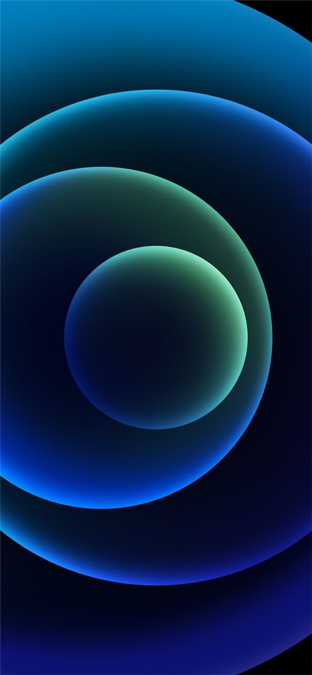 1125x2436 Colorful iPhone 12 Stock wallpaper Orbs Blue Dark -  iPhone 11 Wallpaper