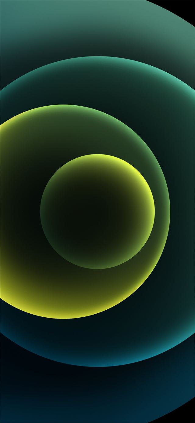 1125x2436 Colorful iPhone 12 Stock wallpaper Orbs Green Dark - aesthetic iPhone 11 Wallpaper