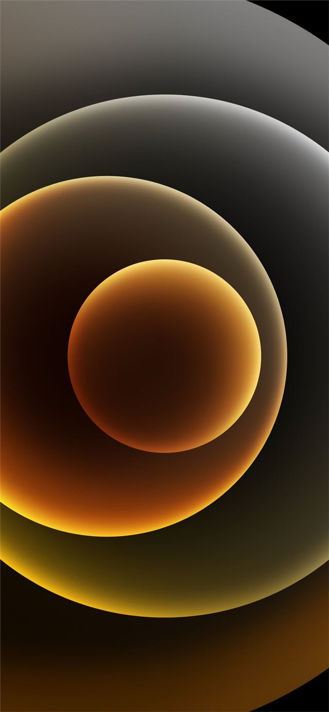1125x2436 Colorful iPhone 12 Stock wallpaper Orbs Yellow Dark - aesthetic iPhone 11 Wallpaper