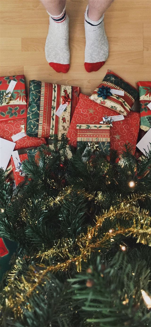 1125x2436 person standing beside christmas tree - budapest iPhone 11 Wallpaper
