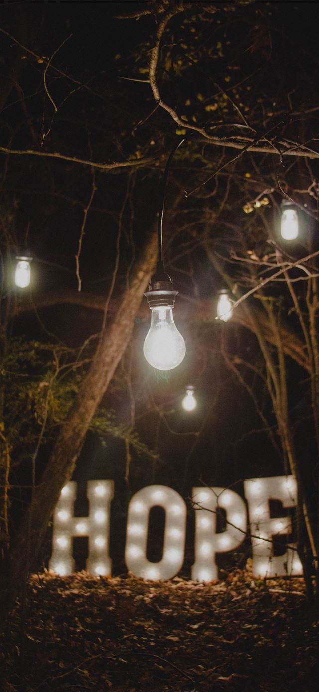 1125x2436 hope marquee signage surrounded by trees - vintage iPhone 11 Wallpaper