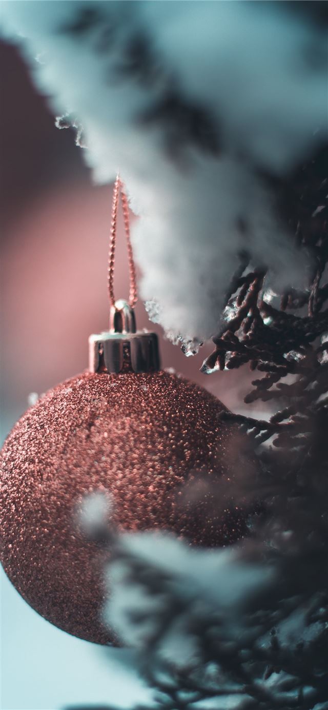 1125x2436 selective focus photography of bauble - gold iPhone 11 Wallpaper