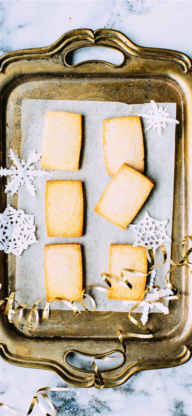 1125x2436 brass tray on white marble surface - snowflake iPhone 11 Wallpaper