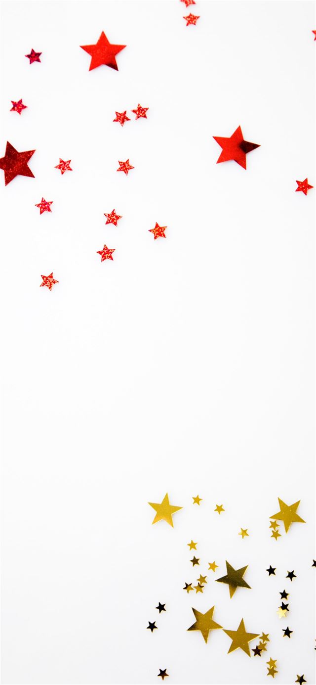 1125x2436 red and yellow star illustration - christmas iPhone 11 Wallpaper