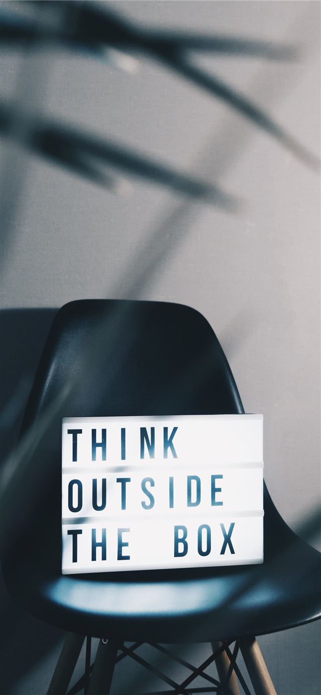 1125x2436 think outside the box - black iPhone 11 Wallpaper