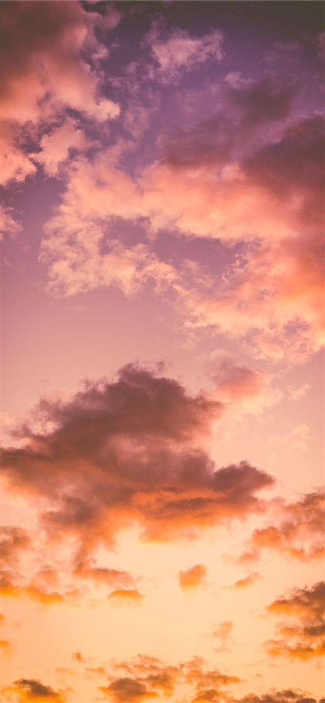 1125x2436 photo of cumulus clouds during golden hour - sunset iPhone 11 Wallpaper