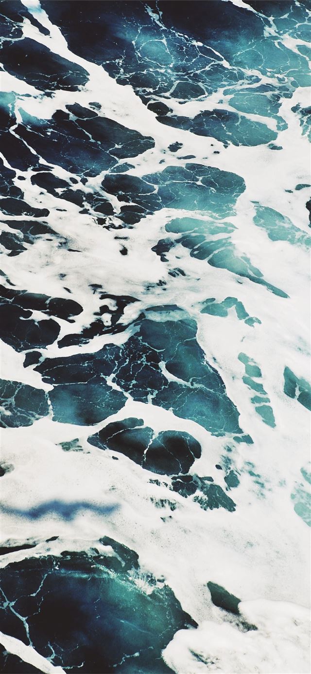 1125x2436 Seascape of the ocean foam - texture iPhone 11 Wallpaper