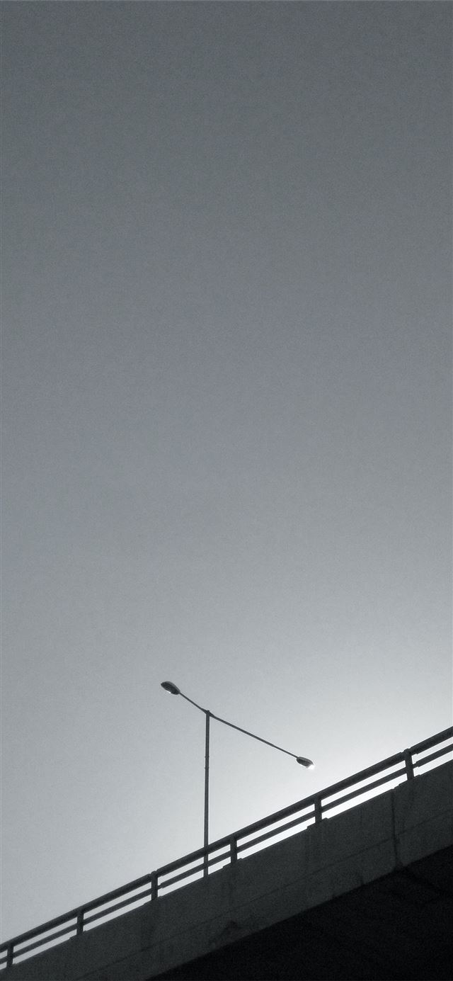 1125x2436 grayscale photo of bridge with postl ight -  iPhone 11 Wallpaper