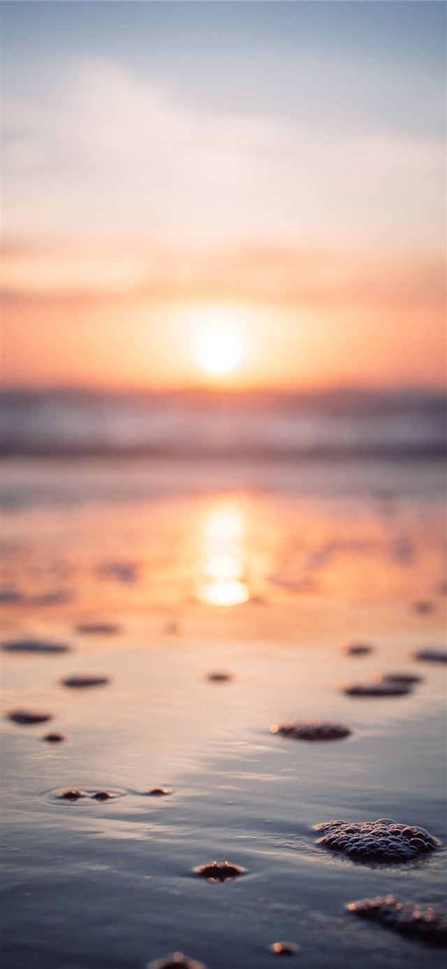 1125x2436 reflection of sunset on beachshore - sunset iPhone 11 Wallpaper