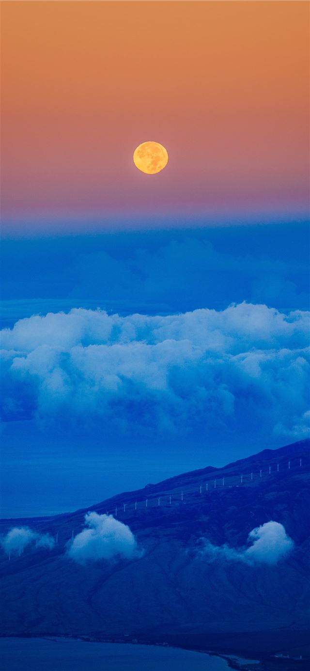 1125x2436 full moon and white clouds - cloud iPhone 11 Wallpaper