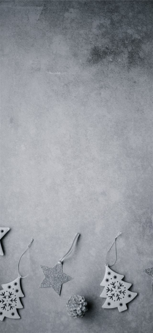 1125x2436 grayscale photo of ornaments - winter iPhone 11 Wallpaper