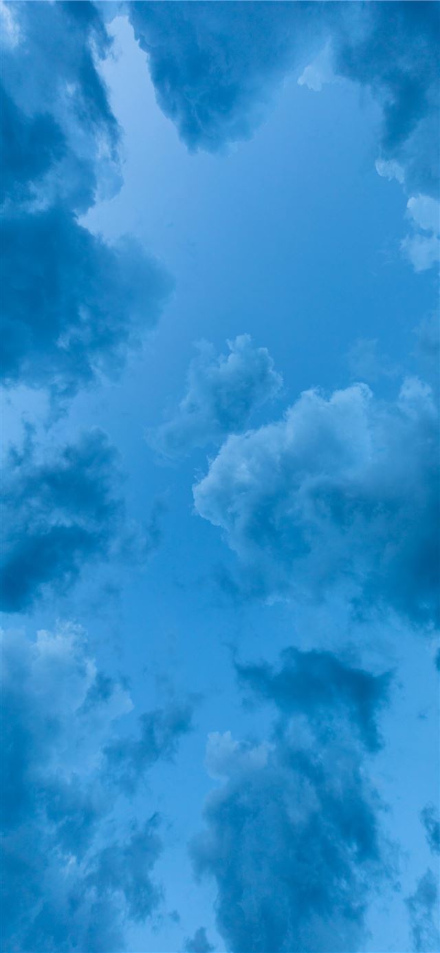 1125x2436 low angle view of blue clouds - texture iPhone 11 Wallpaper