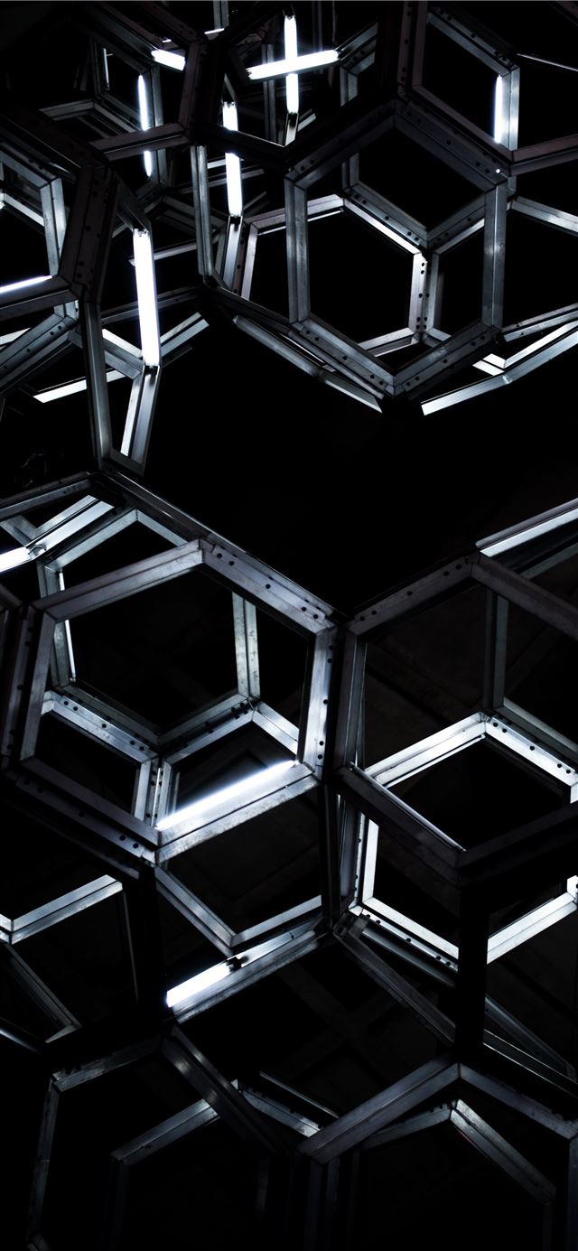 1125x2436 geometric black metal hanging decor - abstract iPhone 11 Wallpaper