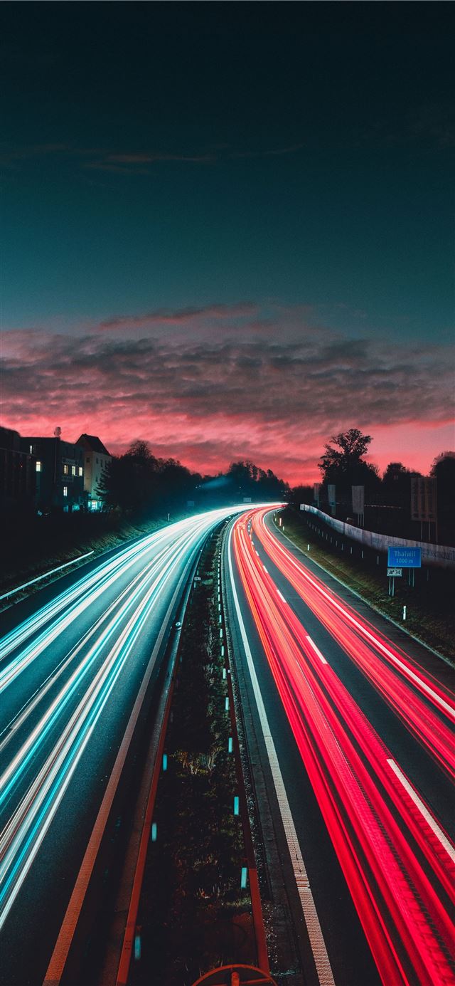 1125x2436 timelapse photography of vehicles at night -  iPhone 11 Wallpaper