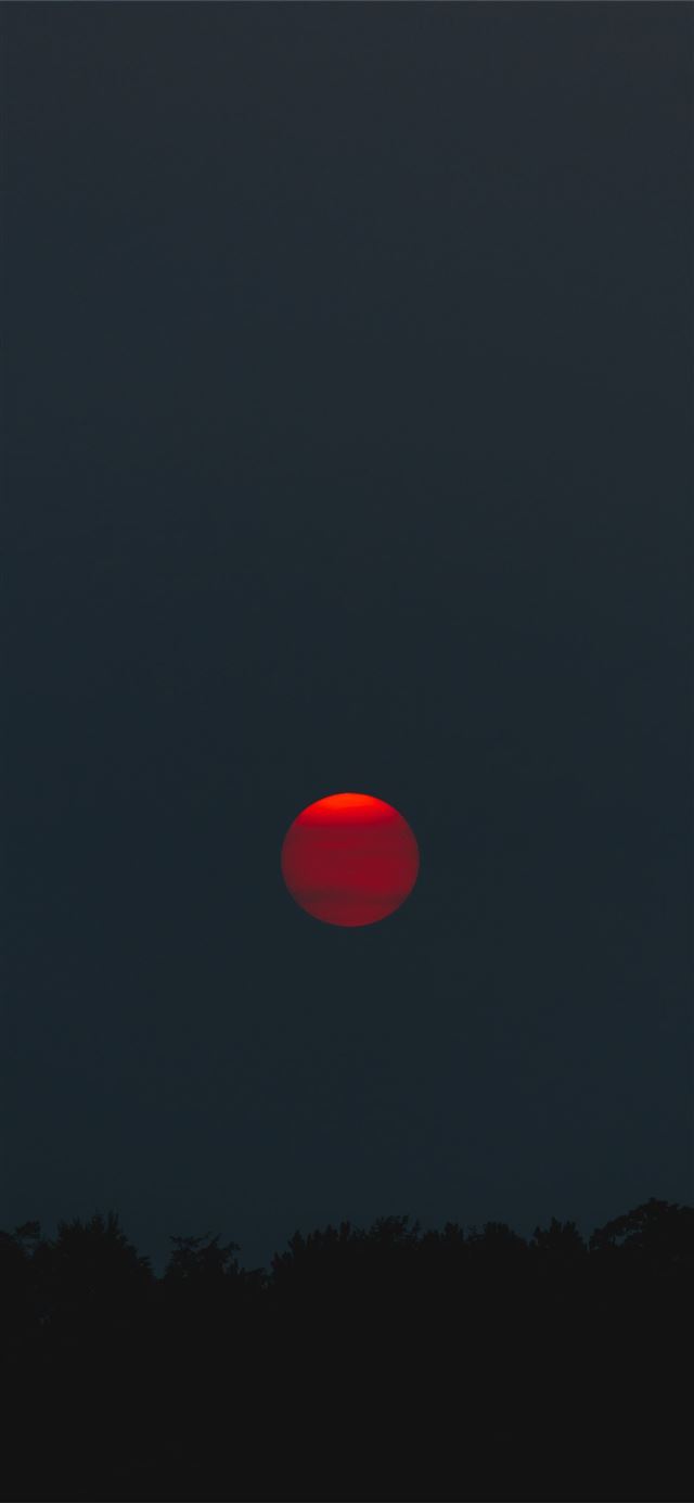 1125x2436 red moon at night - red iPhone 11 Wallpaper