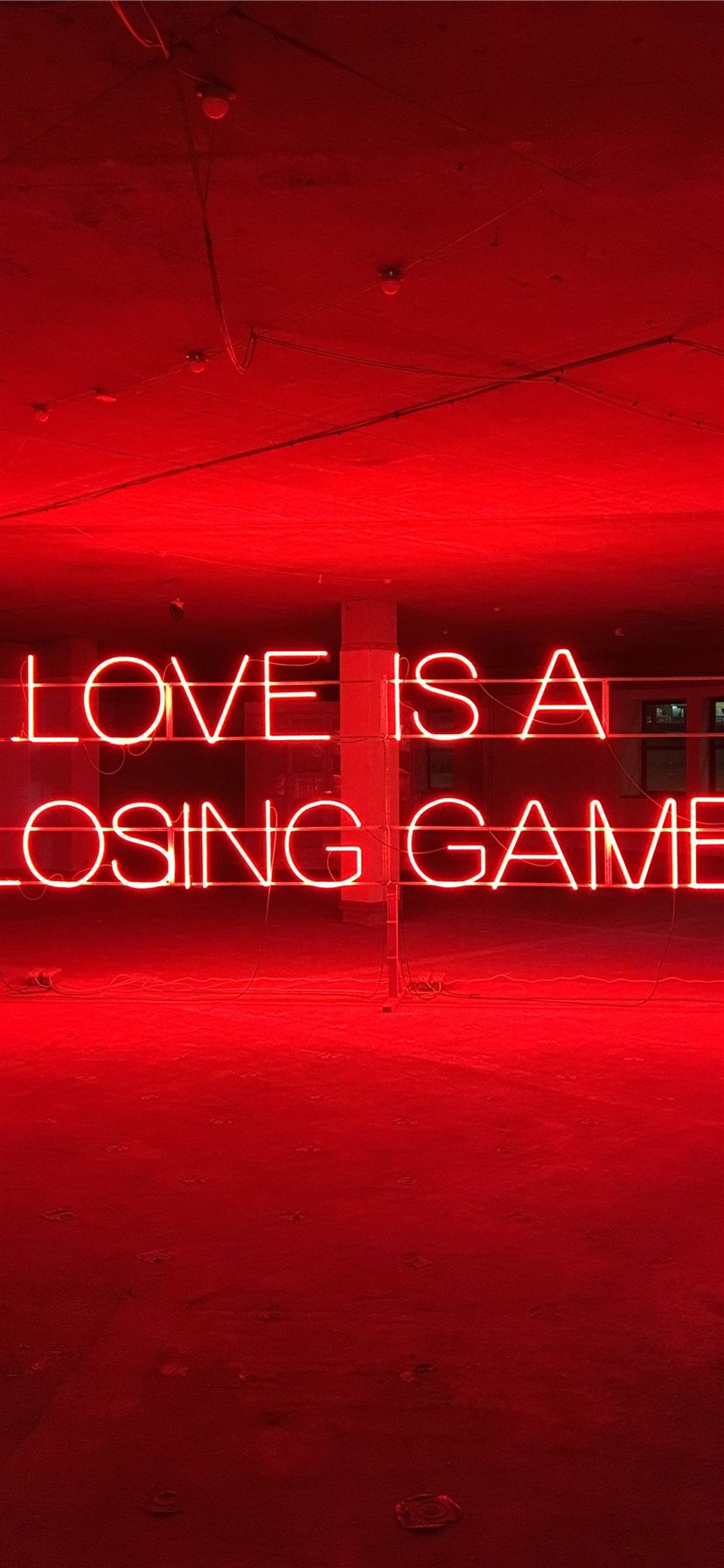 Love is A Losing Game text iPhone 11 wallpaper 