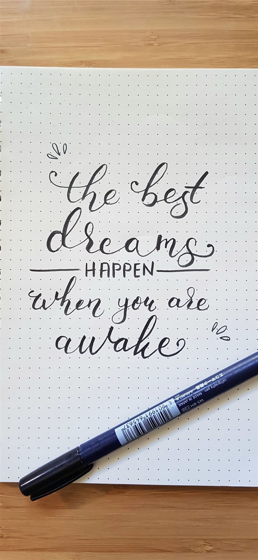 the best dreams happen when you are awake notebook... iPhone 11 wallpaper 