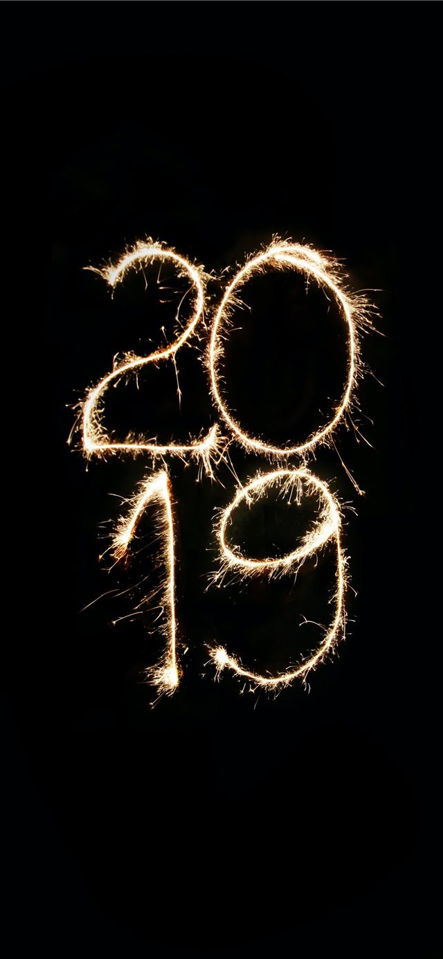1125x2436 flaming 2019 vector art - firework iPhone 11 Wallpaper
