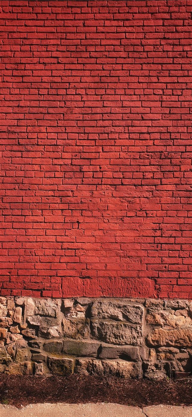 1125x2436 red brick wall - texture iPhone 11 Wallpaper