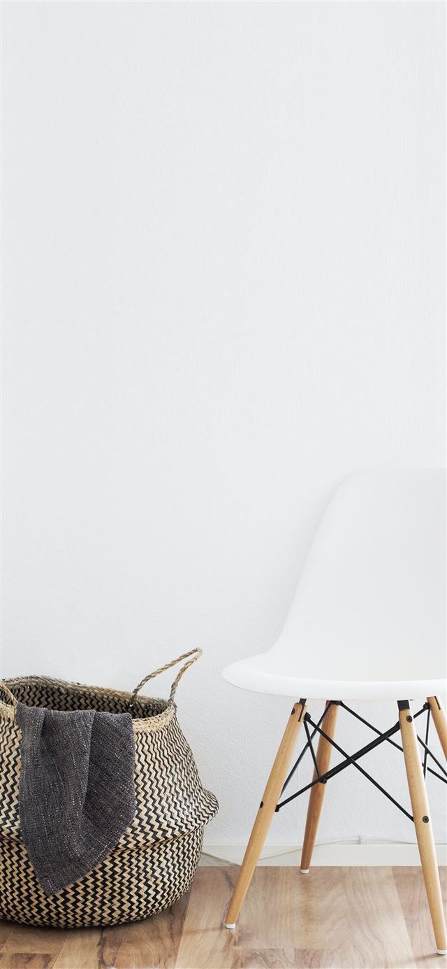 1125x2436 white and brown chairs beside wicker basket near w... -  iPhone 11 Wallpaper