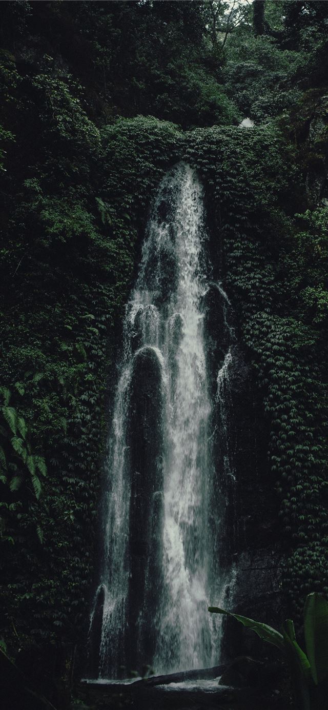 1125x2436 selective focus photography of waterfalls during d... - waterfall iPhone 11 Wallpaper