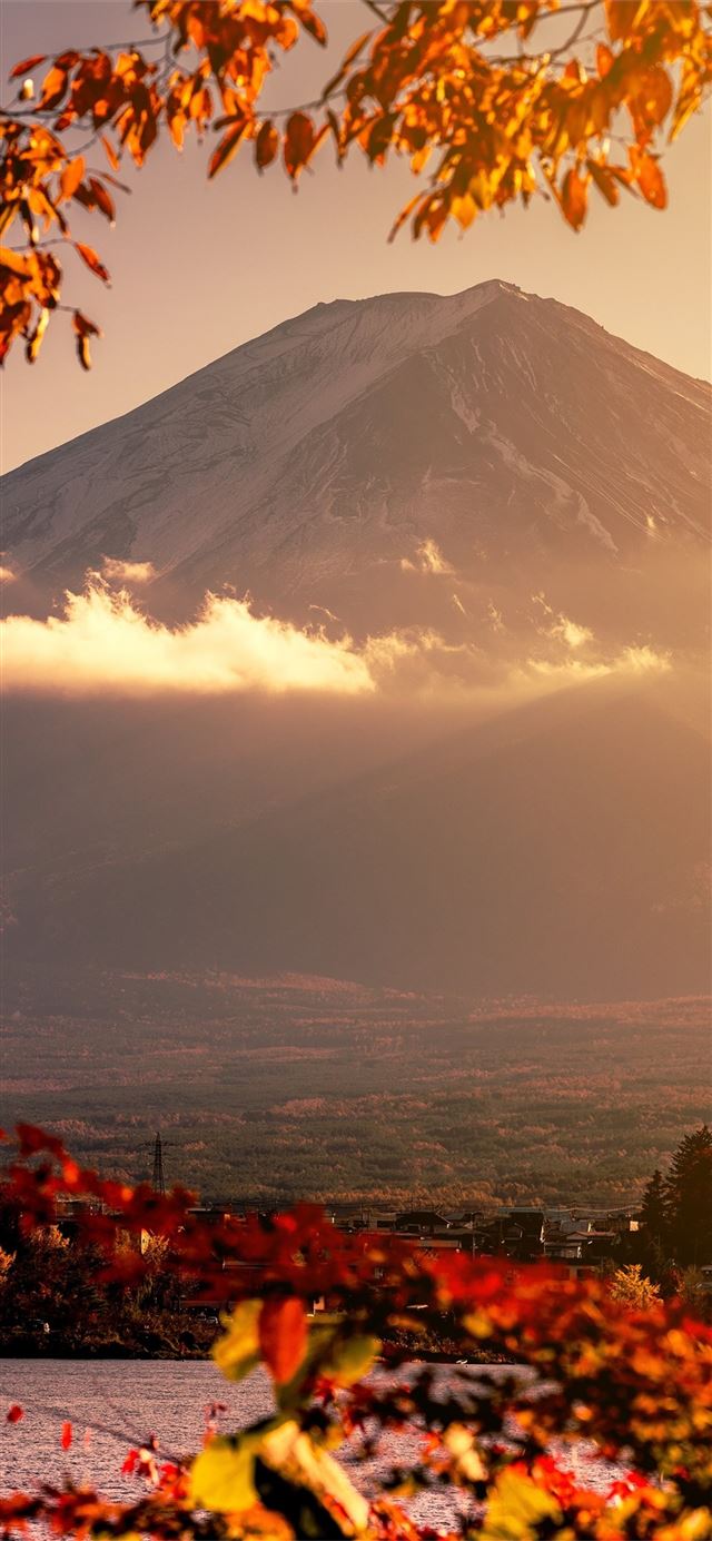 1125x2436 mount fuji volcano morning 5k -  iPhone 11 Wallpaper