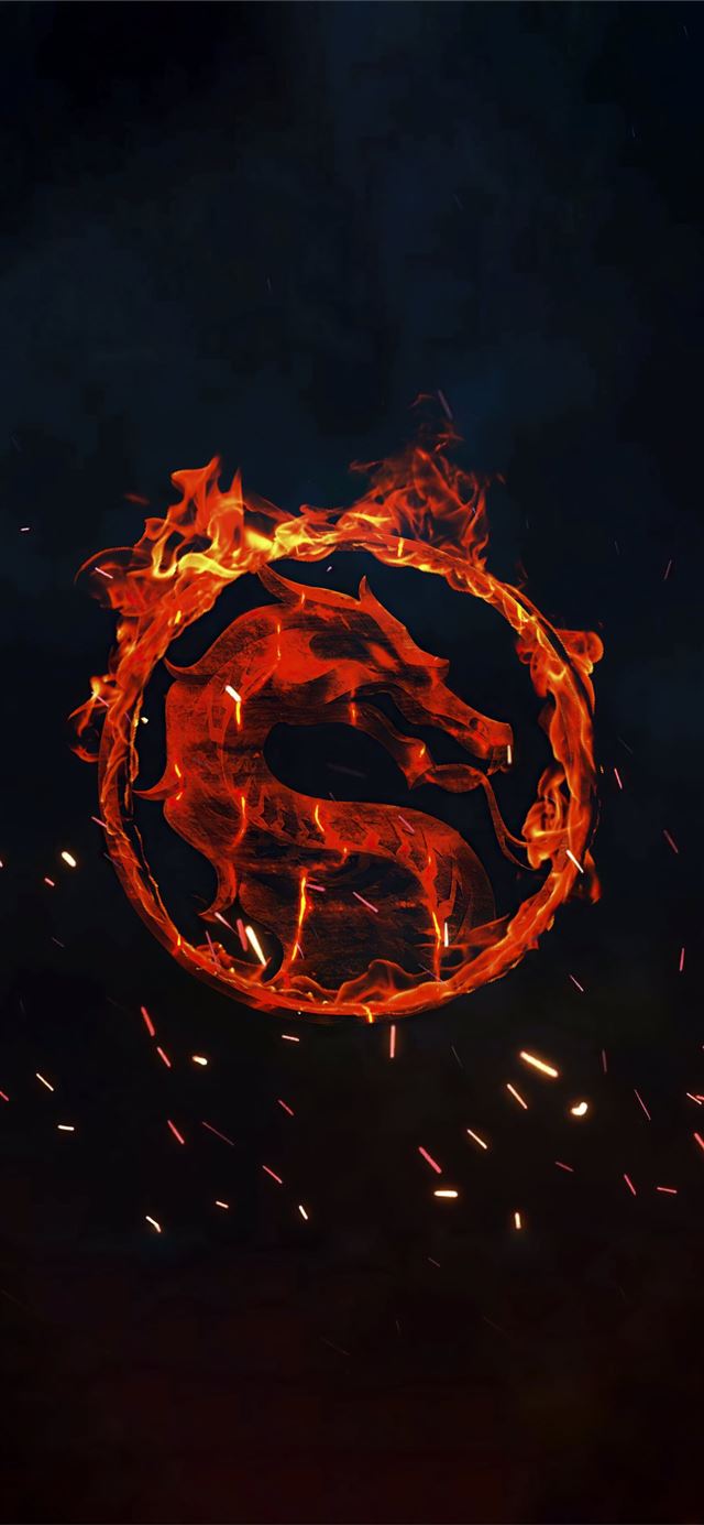 1125x2436 mortal kombat fire logo 4k -  iPhone 11 Wallpaper