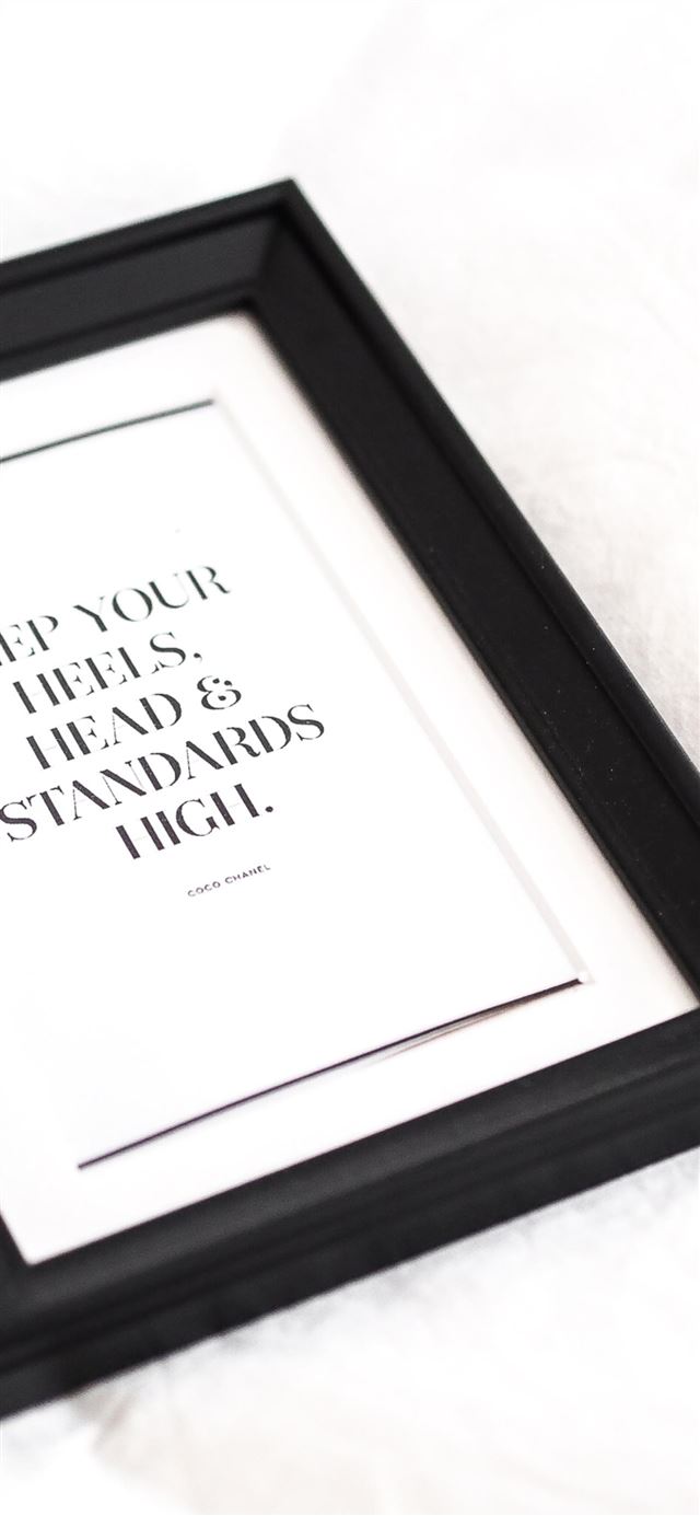 1125x2436 black wooden frame with white text - black iPhone 11 Wallpaper