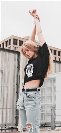 woman stretching her arm upward wallpaper