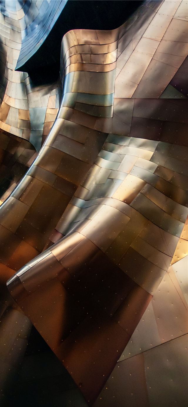1125x2436 wave of brown metal 3D artwork - texture iPhone 11 Wallpaper